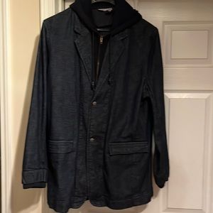 RocaWear Denim Jacket w/ with fleece hood. Size 2XL. Worn maybe once or twice.